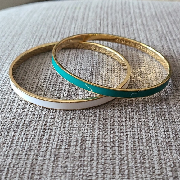 kate spade Jewelry - 💝 Kate Spade Bangles - Teal and White